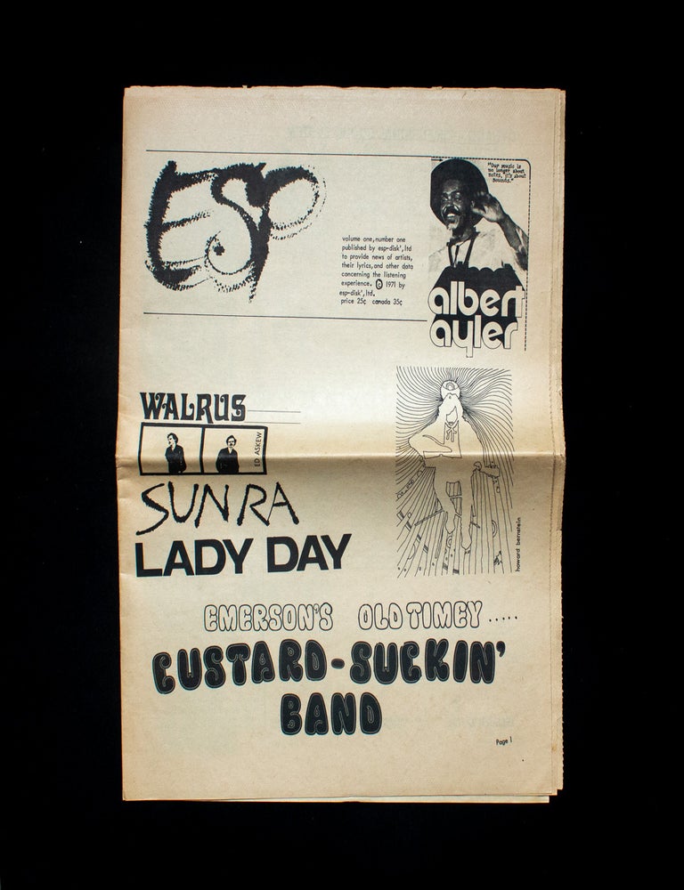 Item #11238 ESP. ESP Disk, Bernard Stollman, Albert Ayler, Patty Waters, Ed Askew, Sun Ra, subjects.