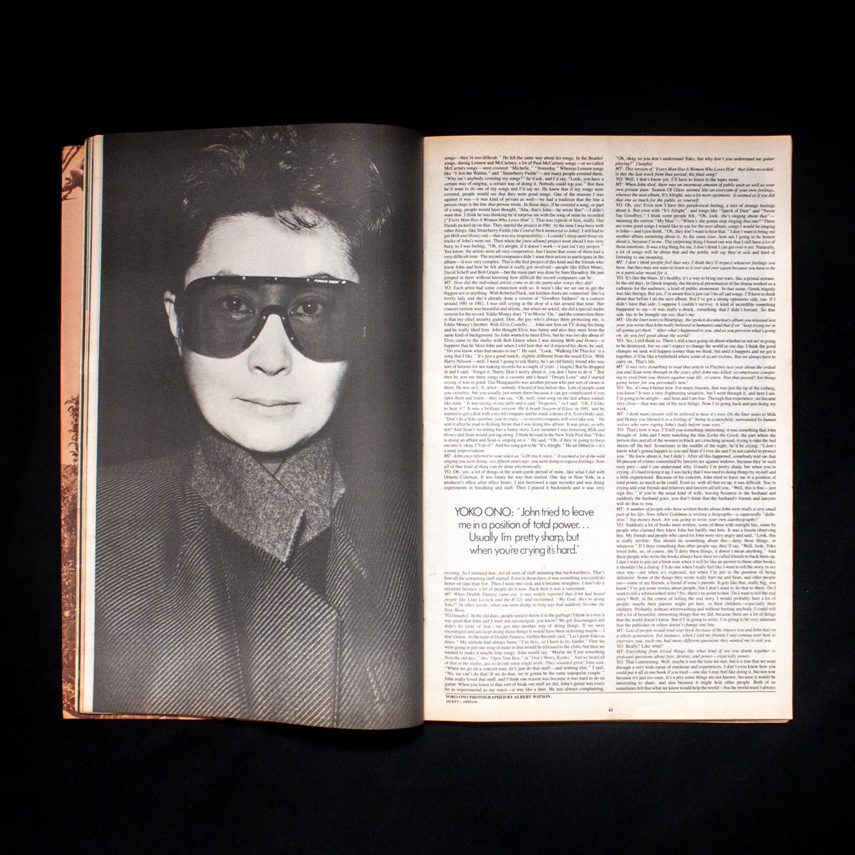 Interview | Interview, Andy Warhol, Yoko Ono, cover