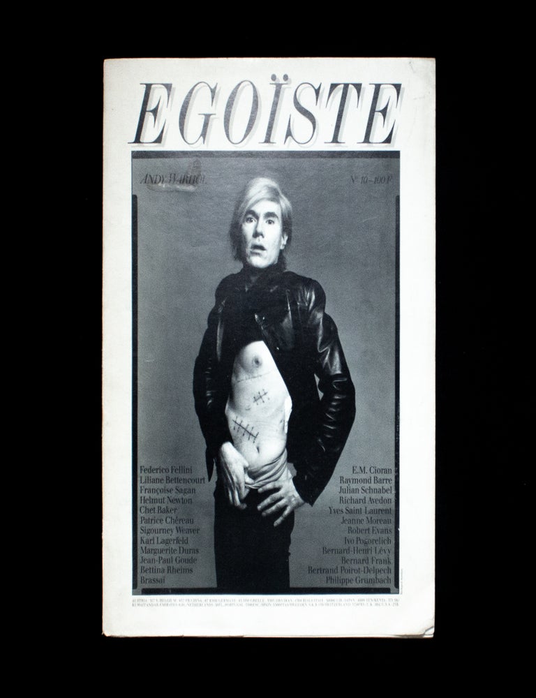 Item #12453 Ego&iuml;ste. Ego&iuml;ste, Nicole Wisniak, Richard Avedon, Helmut Newton, Andy Warhol, photos, cover.
