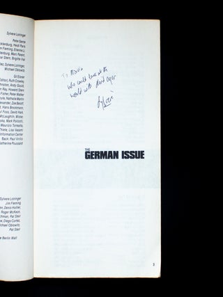 Semiotext(e): The German Issue