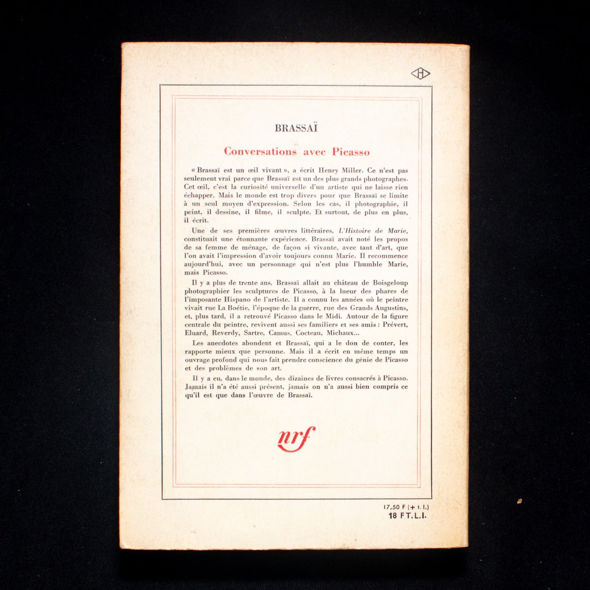 Conversations avec Picasso | Pablo Picasso, Brassaï | 1st Edition