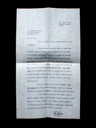 Two Typed Letters Signed