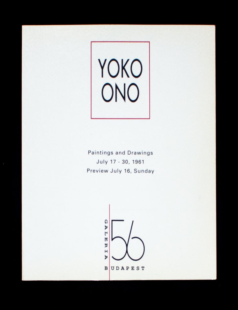 Item #13095 Paintings and Drawings by Yoko Ono. Yoko Ono, George Macunias, Jon Hendricks, photos.