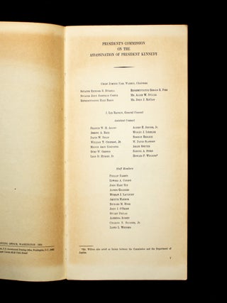 Report of the President's Commission on the Assasination of President John F. Kennedy
