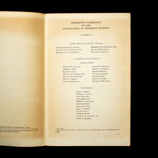 Report of the President's Commission on the Assasination of President John F. Kennedy