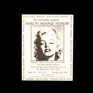 Item #8263 "Marilyn Monroe Monday" Studio 54, Marilyn Monroe, The Committee, producer